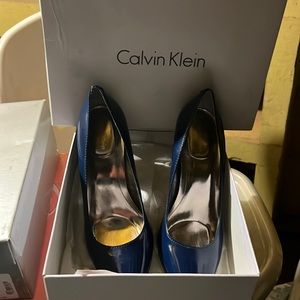 Calvin Klein high heel royal blue shoe